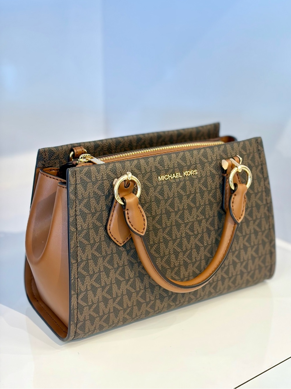 Michael Kors Marilyn Small Signature Logo Satchel Messenger Crossbody Bag - Picture 14 of 16